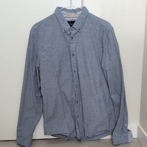Denim & Flower Men's Heathered Grey-Blue Button-Down Shirt